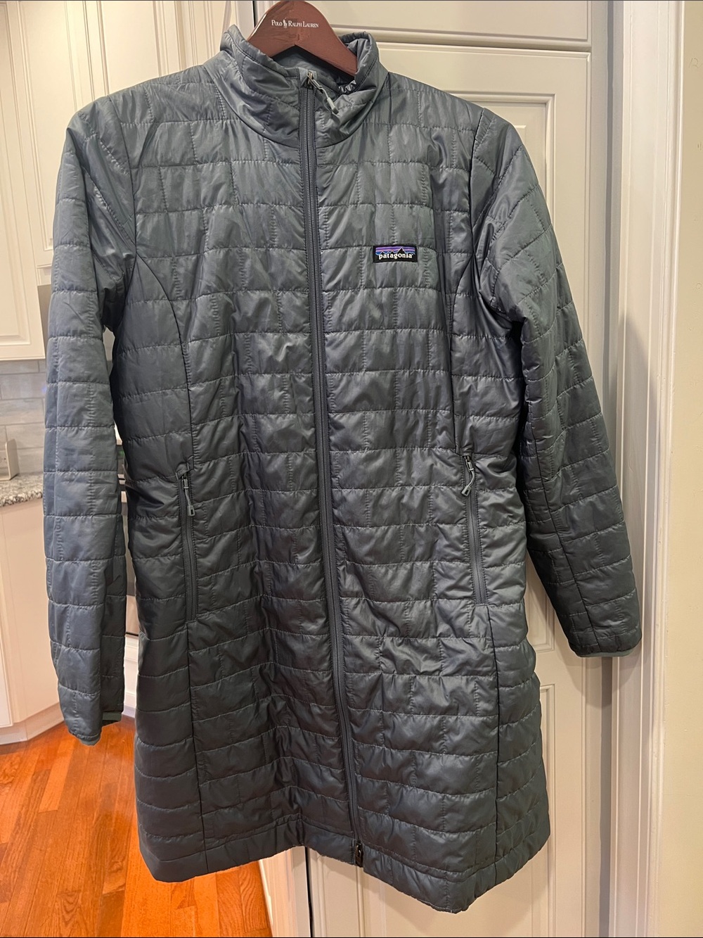 Patagonia Long Quilted Puffer Coat in Slate Gray